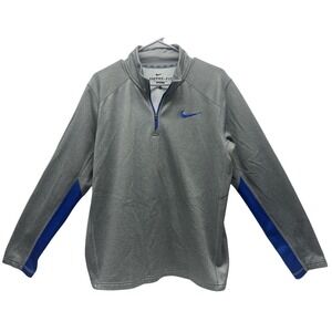 Nike Sweatshirt Men Sz: M Gray Blue Pullover Sweater Quarter Zip Therma Fit Golf